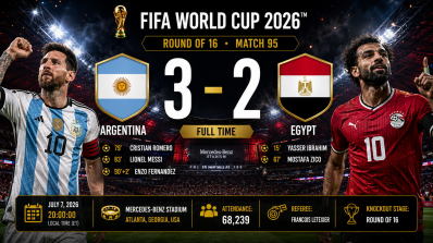 Argentina 3–2 Egypt, Mercedes-Benz Stadium, attendance 68,239, referee Francois Letexier